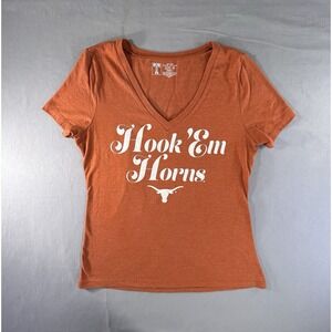 Texas Longhorns Short Sleeve Vneck Shirt Women's Medium NCAA Collegiate